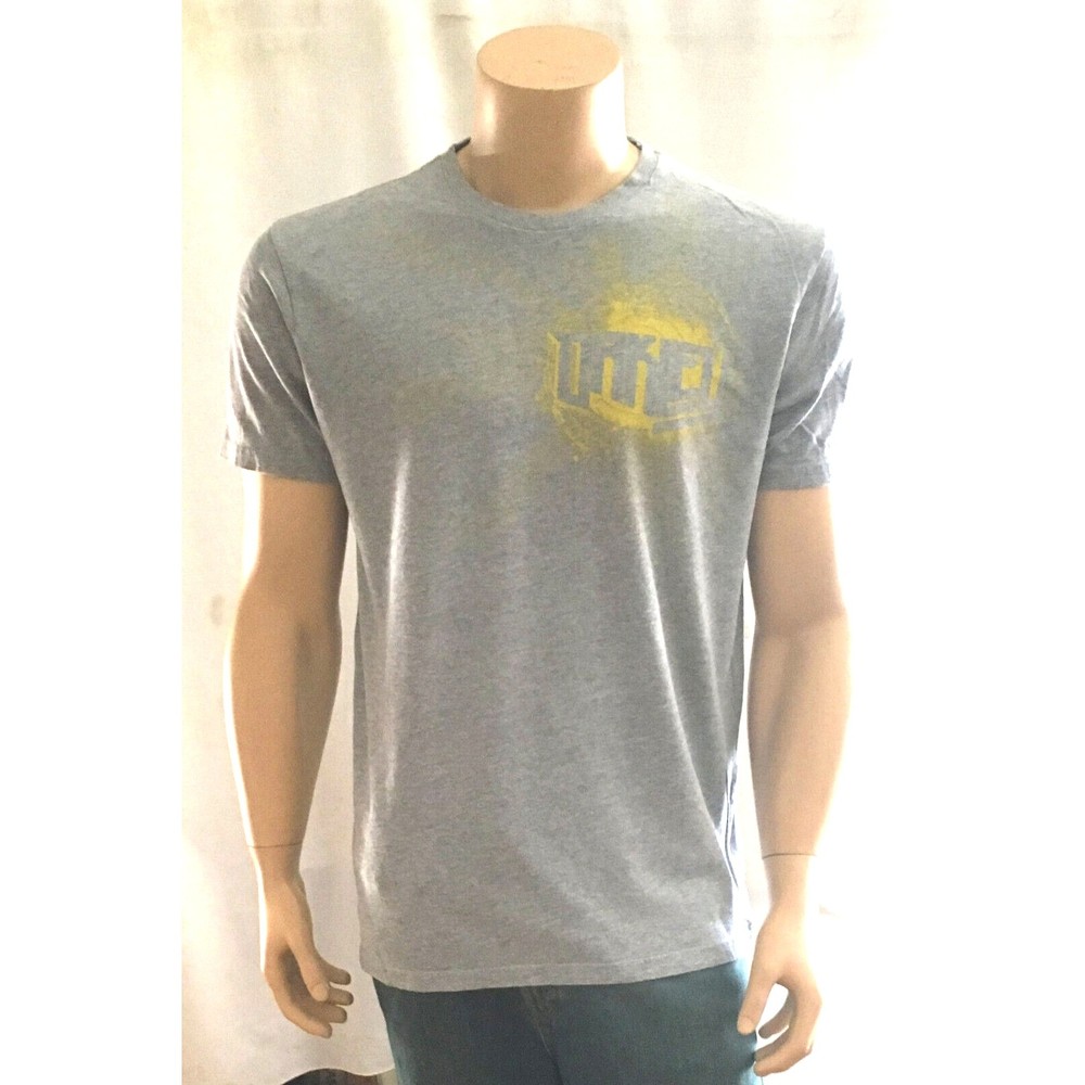 Y2K OAKLEY T Shirt Mens Large Surfing Heather Gray Yellow Regular Fit Cotton EUC